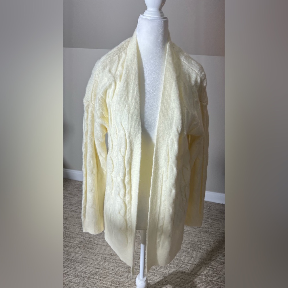 Elegant Cream Open-Front Cardigan